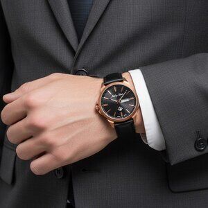 NWT Authentic Mathey-Tissot Field Scout Quartz Black Dial Men's Watch